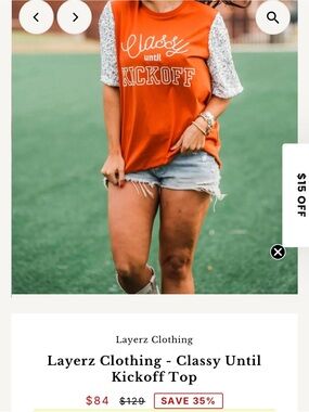 Classy Until Kickoff Top - Orange with Sequin Sleeves